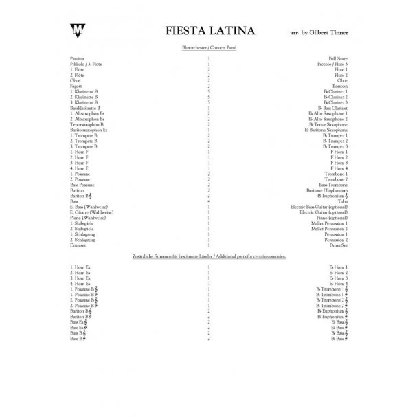 Fiesta Latina : El Cumbanchero - B&eacute;same Mucho - Sway (Quien Sera) - Aquarela Brasileira (Aquarela Do Brasil) (Brasil